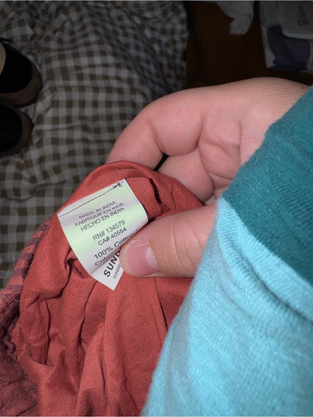 Sundry Rust Red Striped Cotton Lounge Set - Picture 3 of 3